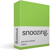 Snoozing - Laken - Lits-jumeaux - Percale katoen - 240x260 cm - Lime