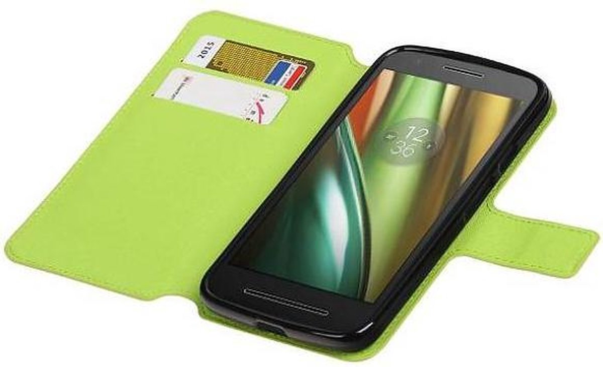 Cross Pattern TPU Bookstyle Wallet Case Hoesje Geschikt voor Motorola Moto G4 Groen