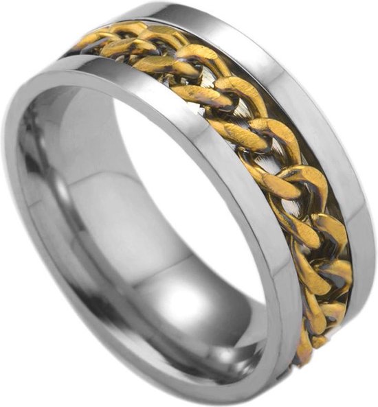 Montebello Ring Arie Gold - Dames - 316L Staal - Kabel - 8 mm - Maat 54 - 17.2