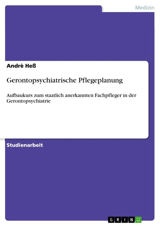 Gerontopsychiatrische Pflegeplanung - cover