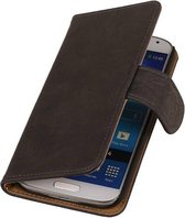 Mobieletelefoonhoesje - Samsung Galaxy S4 Hoesje Hout Bookstyle Grijs