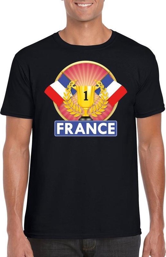 Zwart Frankrijk supporter kampioen shirt heren L