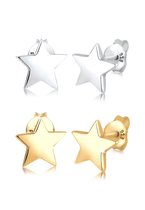 Elli Oorbellen Ster star astro bi-color trend 925 zilver