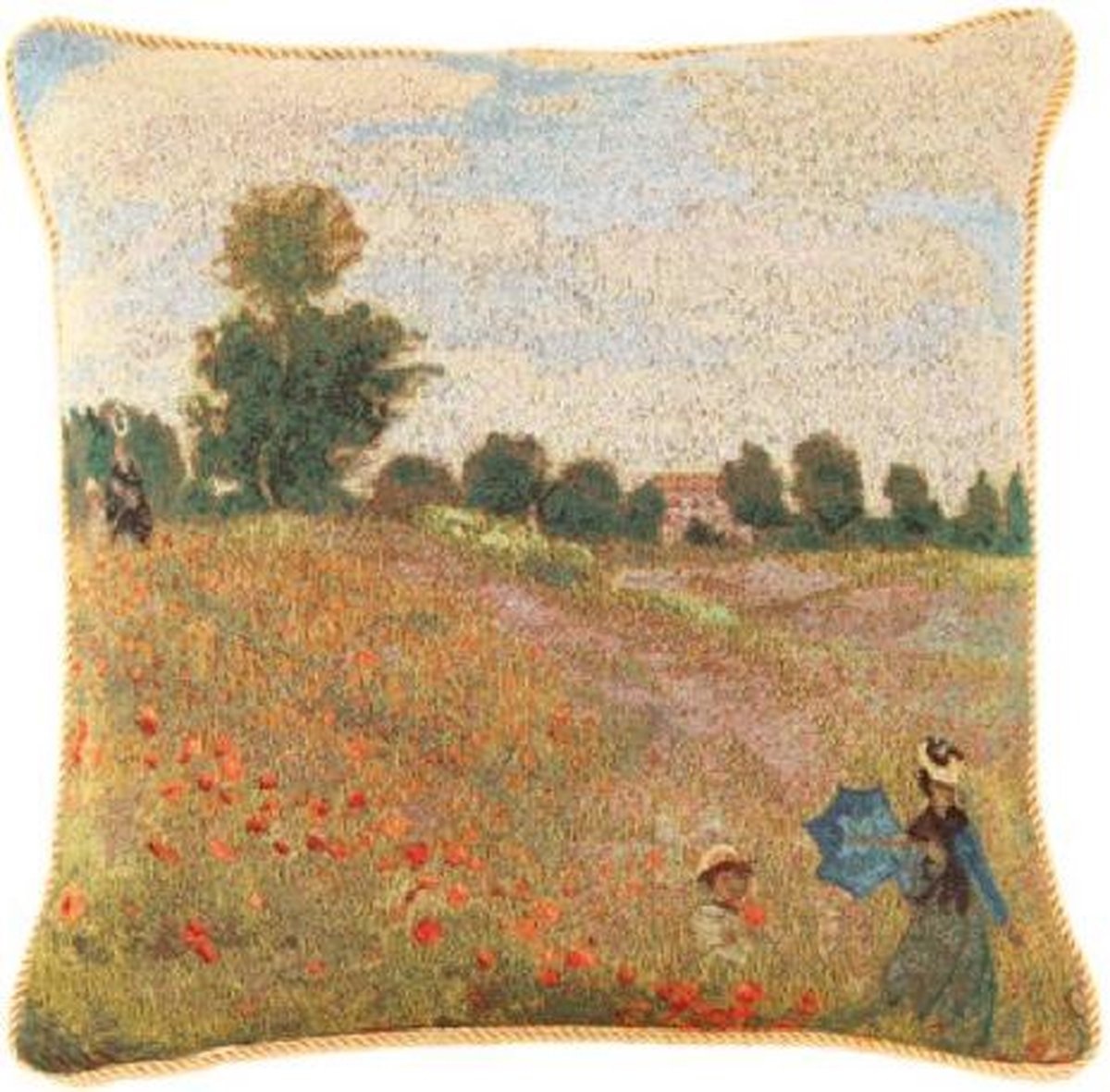 Signare Kussenhoes - Gobelinstof - Claude Monet - Poppy Field - Klaprozen Multicolor