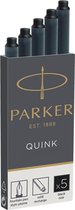 22x Parker Quink inktpatronen zwart, doos met 5 stuks