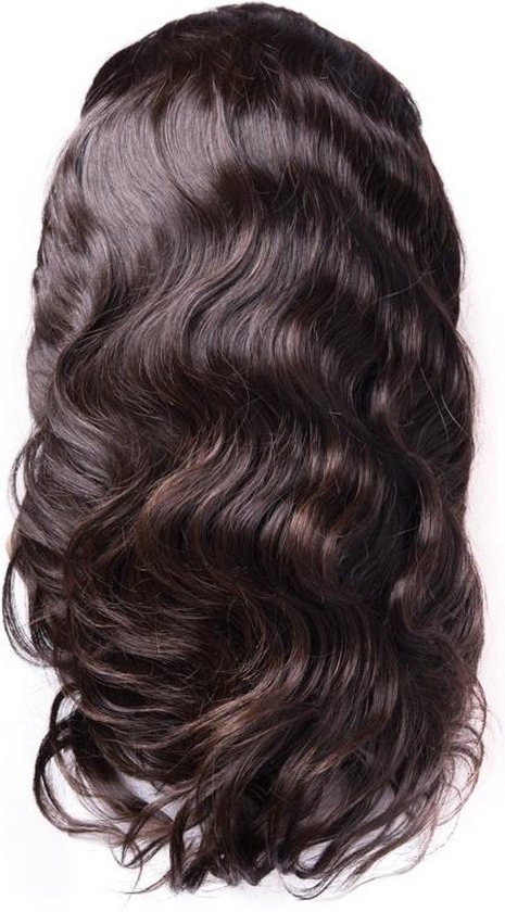 Pruiken dames - echt haar/ Front Lace Wig_100% Human Hair_ Braziliaanse Body | bol.com