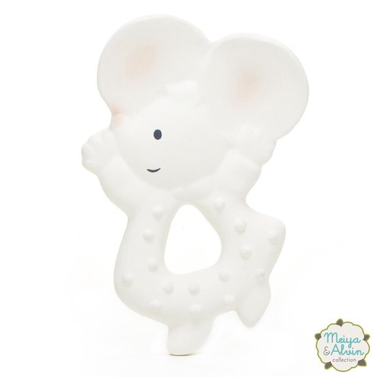 Meiya & Alvin Knijp- En Bijtknuffeltje Meiya De Muis Wit 11 Cm van Bonikka. — afbeelding 3