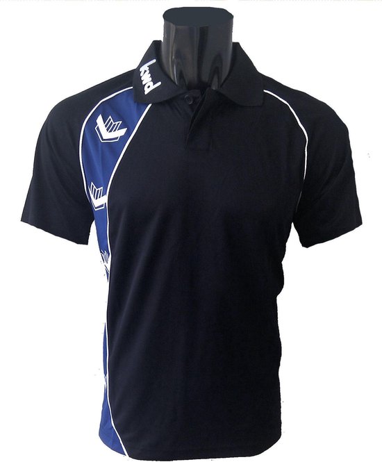 KWD Poloshirt Pronto korte mouw - Zwart/kobaltblauw - Maat 152