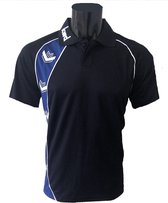 KWD Poloshirt Pronto korte mouw - Zwart/kobaltblauw - Maat M