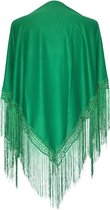 Spaanse manton  - omslagdoek - groen effen bij verkleedkleding of flamenco jurk