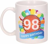 Verjaardag ballonnen mok / beker 98 jaar