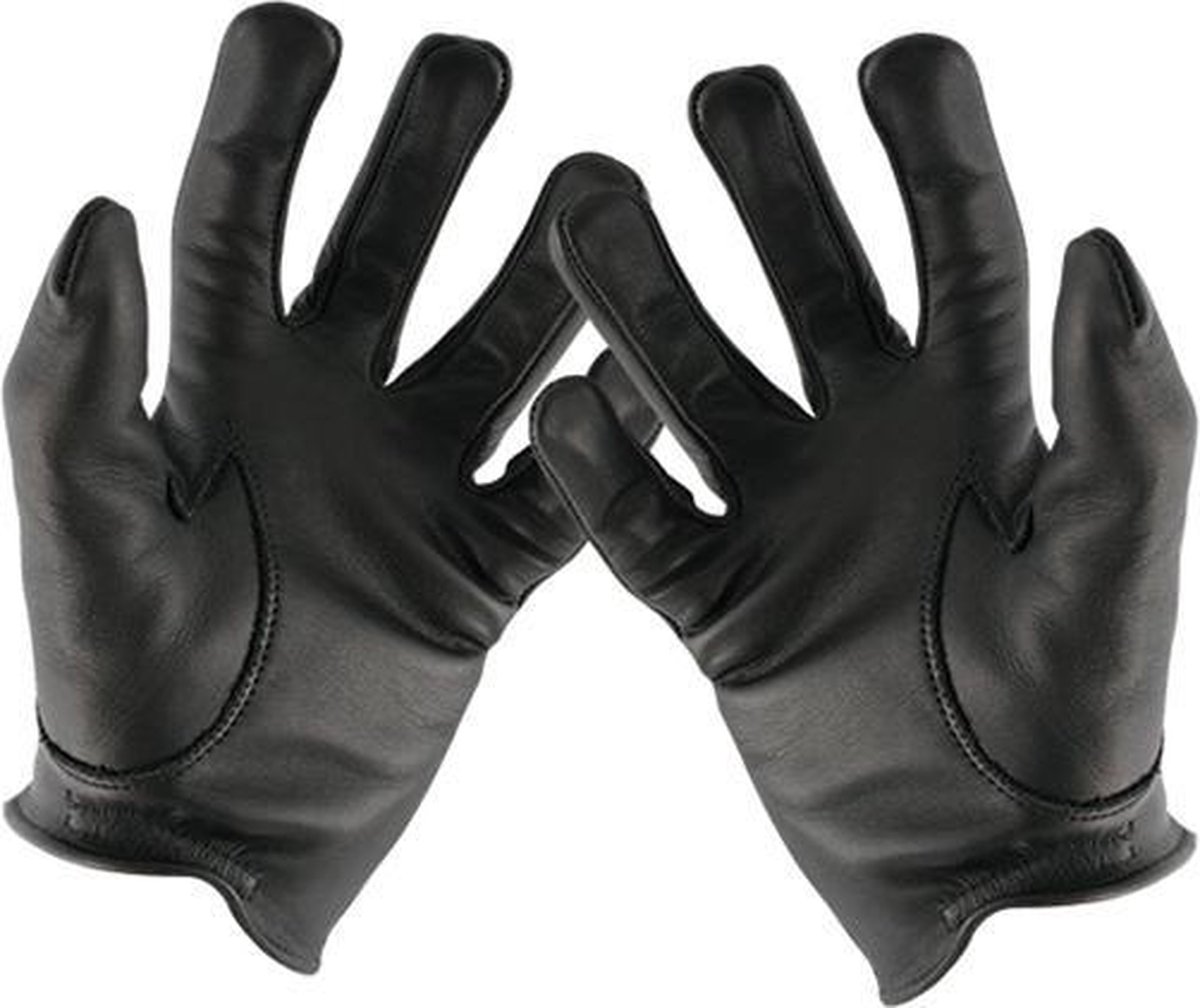 Mister B - Leren Politie Handschoenen - Zwart M