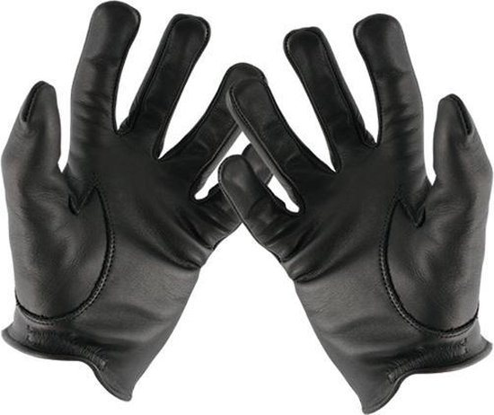 Mister B - Handschoenen - Leren Politie Handschoenen - Zwart