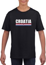 Zwart Kroatie supporter t-shirt voor kinderen XS (110-116)
