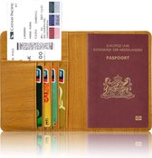 Goodline® - Paspoort Hoesje / Paspoorthouder - V1 - Houtpatroon Bruin