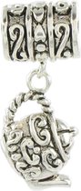 Quiges - 925 - Zilveren - Bedels -Sterling zilver - Beads - Ornament Theepot Hanger Kraal Charm - Geschikt – voor - alle bekende merken - Armband Z351