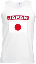 Singlet shirt/ tanktop Japanse vlag wit heren XL