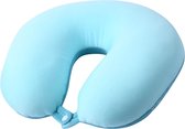 Sundaze - Nekkussen - Blauw - Schuimkussen - Pluche onderzijde - U-Vorm - 30 x 30 x 10 cm