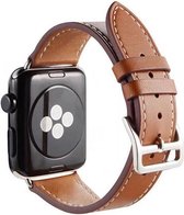 PU Lederen Band Geschikt Voor Apple Watch Series 1/2/3/4 42 MM /44 MM - Geschikt Voor iWatch Armband Polsband Strap - Bruin