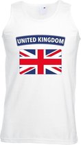 Singlet shirt/ tanktop Engelse vlag wit heren L