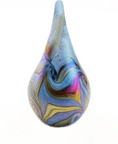 Glasobject drop Elan blauw mini urn glas