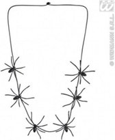 WIDMANN - Spinnen halssnoer voor volwassenen Halloween - Accessoires > Sieraden