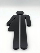 Dames en Heren toilet pictogram - 15 cm - zwart acrylaat - Promessa-Design.