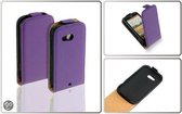 LELYCASE Flip Case Lederen Hoesje HTC Desire C Lila