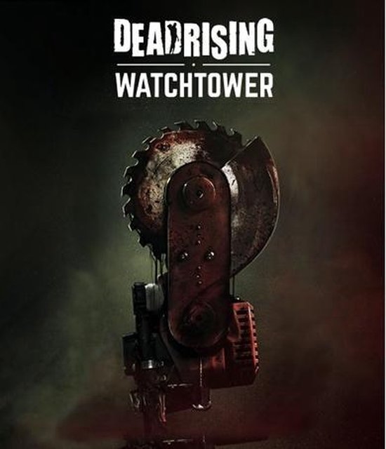 Gereedschap met zaagblad en "Dead Rising Watchtower" tekst.