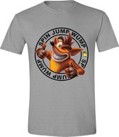 Crash Bandicoot - Jump Wump Crash Men T-Shirt - Grey Melange - L