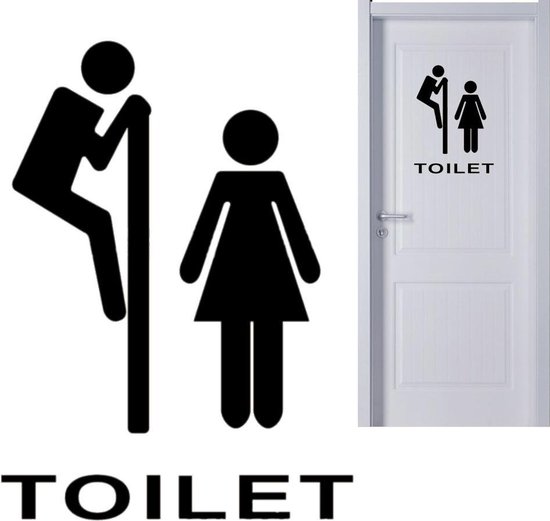 Leuke sticker voor aanduiding van wc of toilet | bol.com