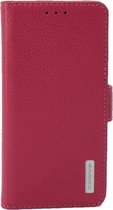 Premium Hoesje voor Apple iPhone 6 / iPhone 6S - Book Case -  Ruw Leer Leren Lederen - geschikt voor pasjes -  Pink