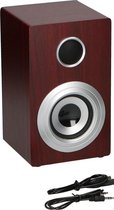 Soundlogic Retro Draadlloze Speaker - Oplaadbare Accu - Donker Hout Design - Bluetooth / Aux (donkerbruin)