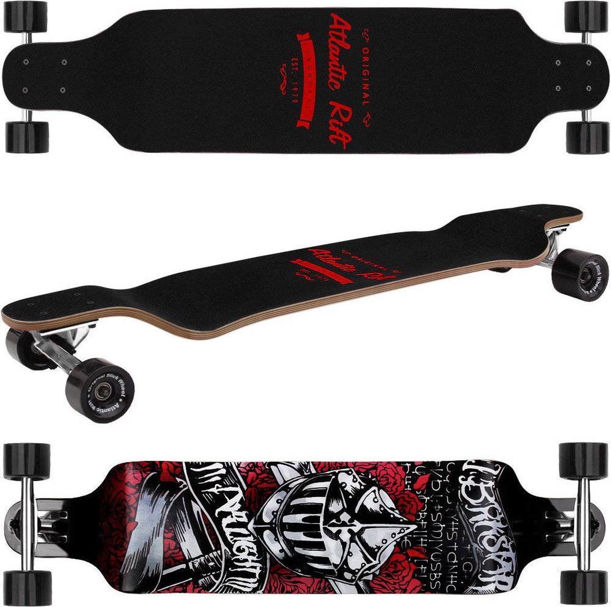 Longboard, skateboard Original Atlantic Rift Rood 107 cm | bol.com