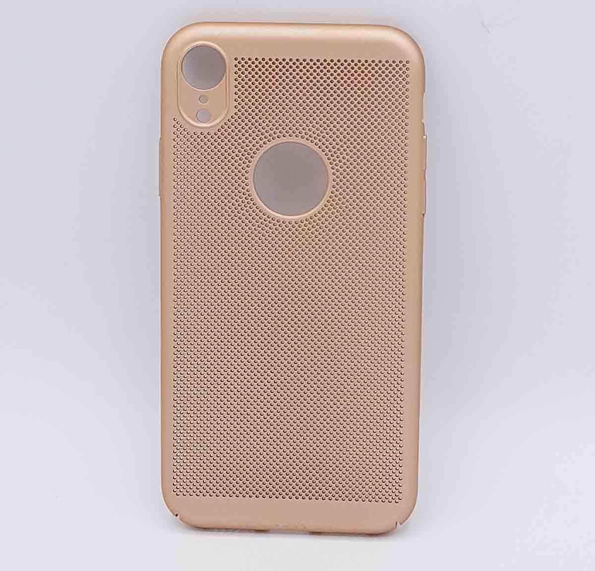 Geschikt voor IPhone XR – hoes, cover – TPU – metaal gaas look – Goud
