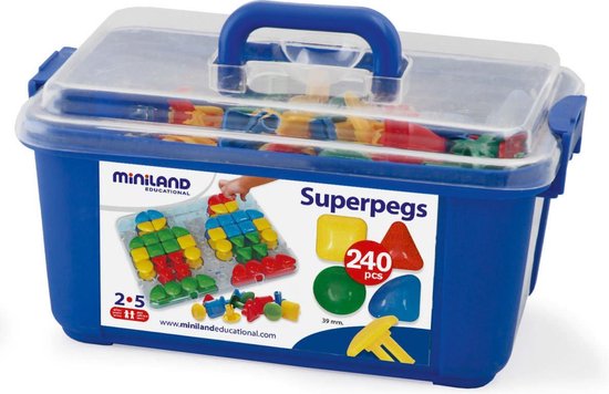 Afbeelding van het spel Miniland - Superpegs container - 240 stuks