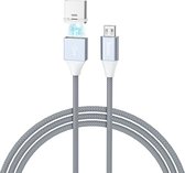 Hoco Micro USB Kabel Magnetisch 100CM Nylon - Grijs