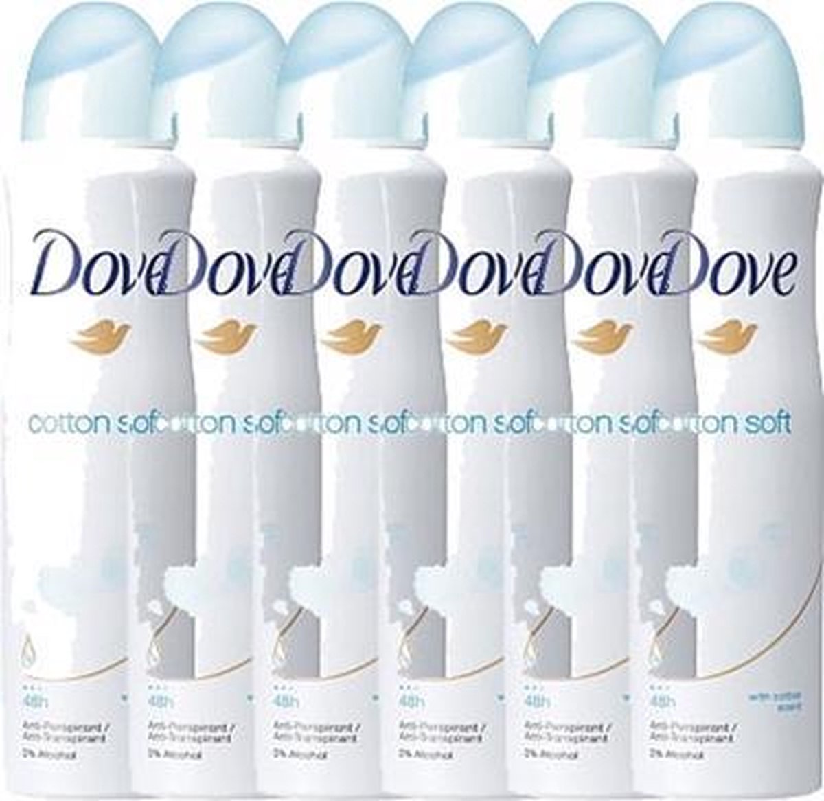 Dove Cotton Soft 6 x 150 ml Deodorant Spray