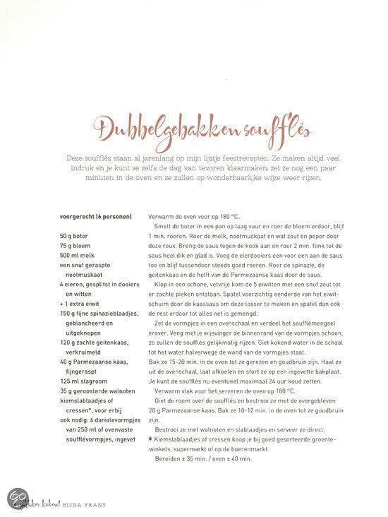 Recept voor dubbelgebakken soufflés, met ingredienten op de pagina.