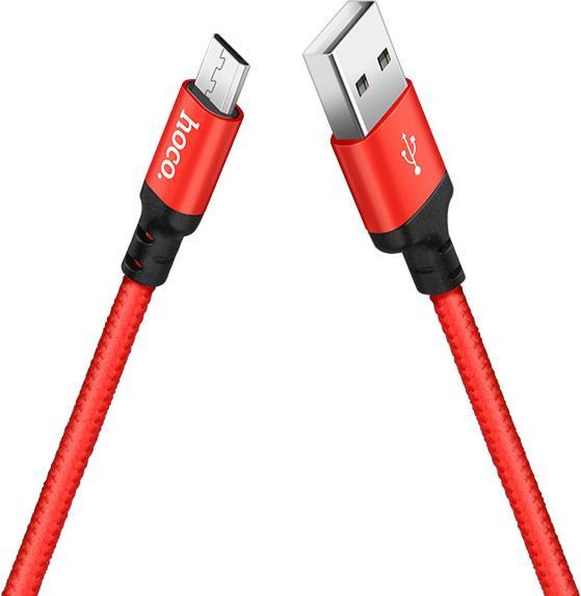 Hoco USB kabel naar Micro USB rood - 2 m