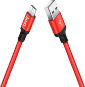 Hoco USB kabel naar Micro USB rood - 2 m