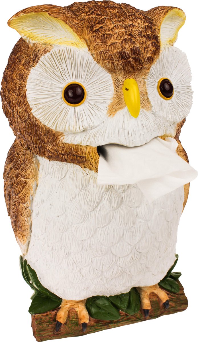 Rotary Hero® Uil - Tissue box Houder voor zakdoeken Tissue dispenser Cosmeticadoekjesbox - Voor keuken badkamer slaapkamer - Rechthoekig - 17.5x15x31 cm