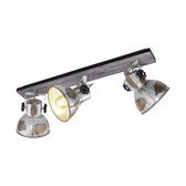 EGLO Barnstaple - wandlamp - 3-lichts - E27 - bruin-patina/zwart/oud-zink-look