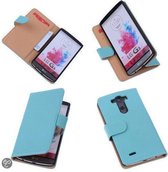 Etui en cuir PU turquoise LG G3 Book / Wallet Case / Cover