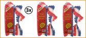 3x Crepe guirlande bedrukt rood/wit/blauw 24m brandveilig