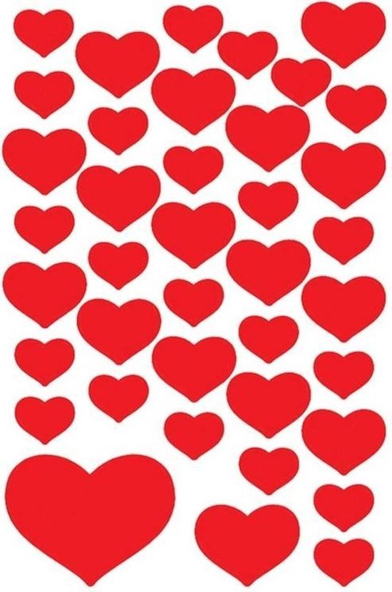 Hartjes stickers 120 stuks - Valentijn stickertjes hartjes 120 stuks |  bol.com