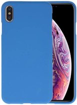 Bestcases Color Telefoonhoesje - Backcover Hoesje - Siliconen Case Back Cover voor iPhone Xs Max - Navy