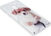Schattig honden siliconen hoesje Samsung Galaxy A8 Plus (2018)