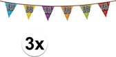 3x 18 jaar vlaggenlijn glitters  - verjaardag slingers