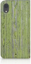 Standcase Geschikt voor iPhone Xr Design Green Wood